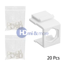 Blank Insert for F Type Connector Fits Keystone Wall Plate White - 20 pieces