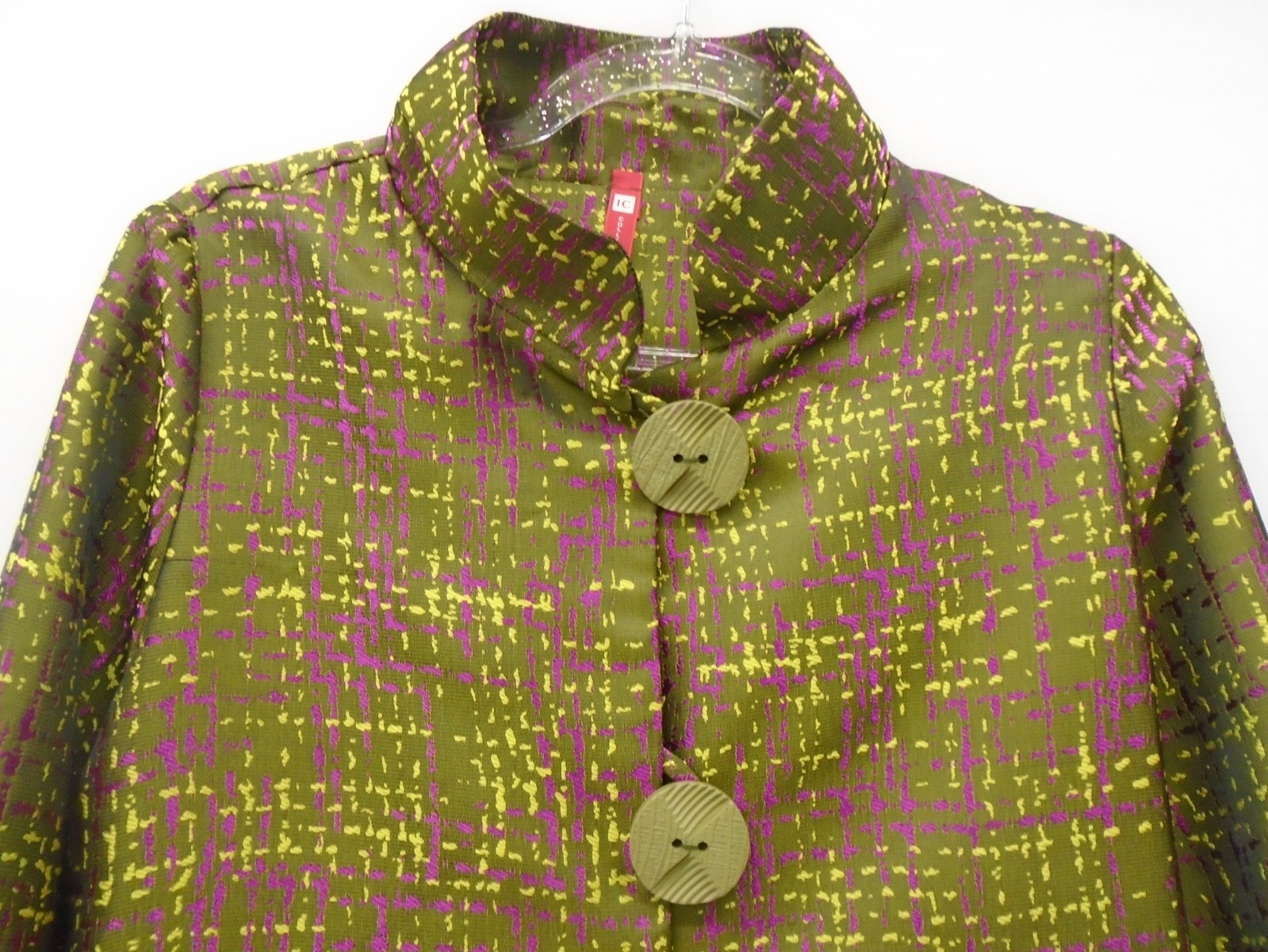 IC COLLECTION OLIVE GREEN 3-BUTTON ACCORDIAN PLEA… - image 2