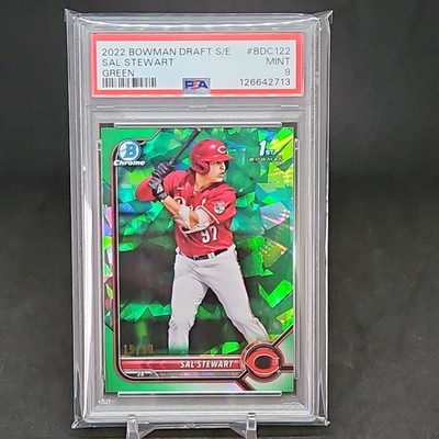 2022 Bowman Draft Sapphire - Sal Stewart -  1st Green Refractor /50 - PSA 9