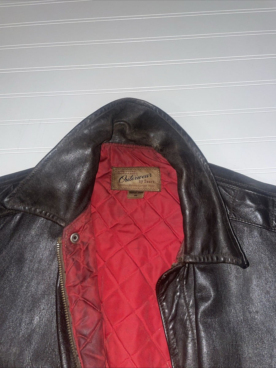 Vintage Hercules By Sears Horsehide Leather Jacket Size 46 1940,'s