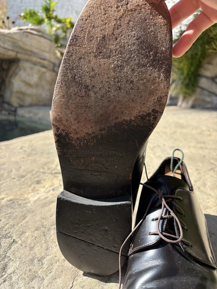 Zapatos de vestir de cuero marrón oscuro vintage Emporio Armani para hombre talla EU 45/US 12 Foto 4 de 4