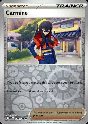 Carmine 103/131 Reverse Holo Prismatic Evolutions Pokemon Card NM