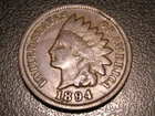 1894 Indian Head Cent VG Dark #3