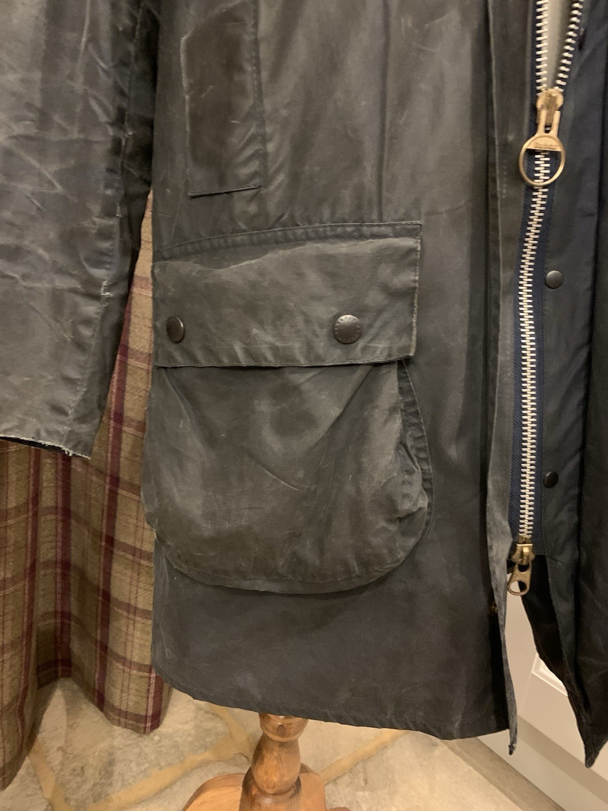 Barbour Waxed Jacket, A205 Border, C38/97cm, Navy, Men’s. image 7