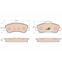 Bremsbelagsatz Scheibenbremse TRW GDB1992 Cotec FüR CitroëN Peugeot Vorderachse