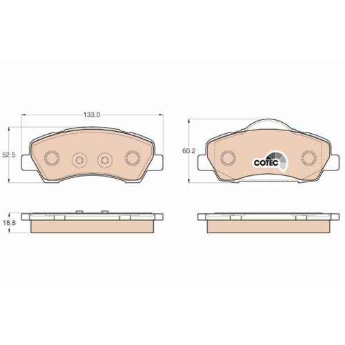 Bremsbelagsatz Scheibenbremse TRW GDB1992 Cotec FüR CitroëN Peugeot Vorderachse-image