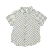 Rylee + Cru Sage Check Collared Short Sleeve Shirt 6-7 Years Kids Top