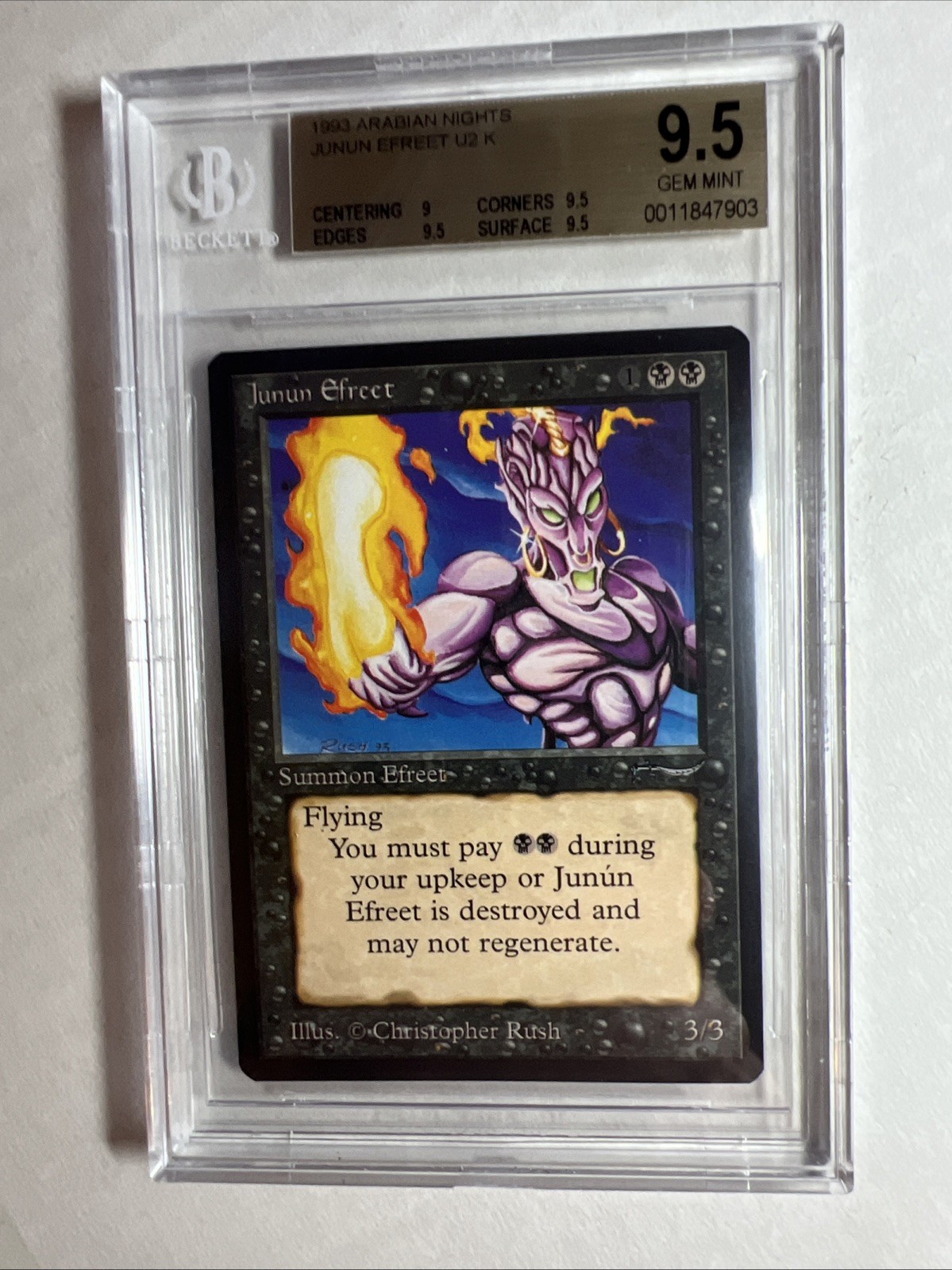 MTG Arabian Nights Junun Efreet BGS 9.5 Gem Mint (w/ 3 9.5 subs) 1993