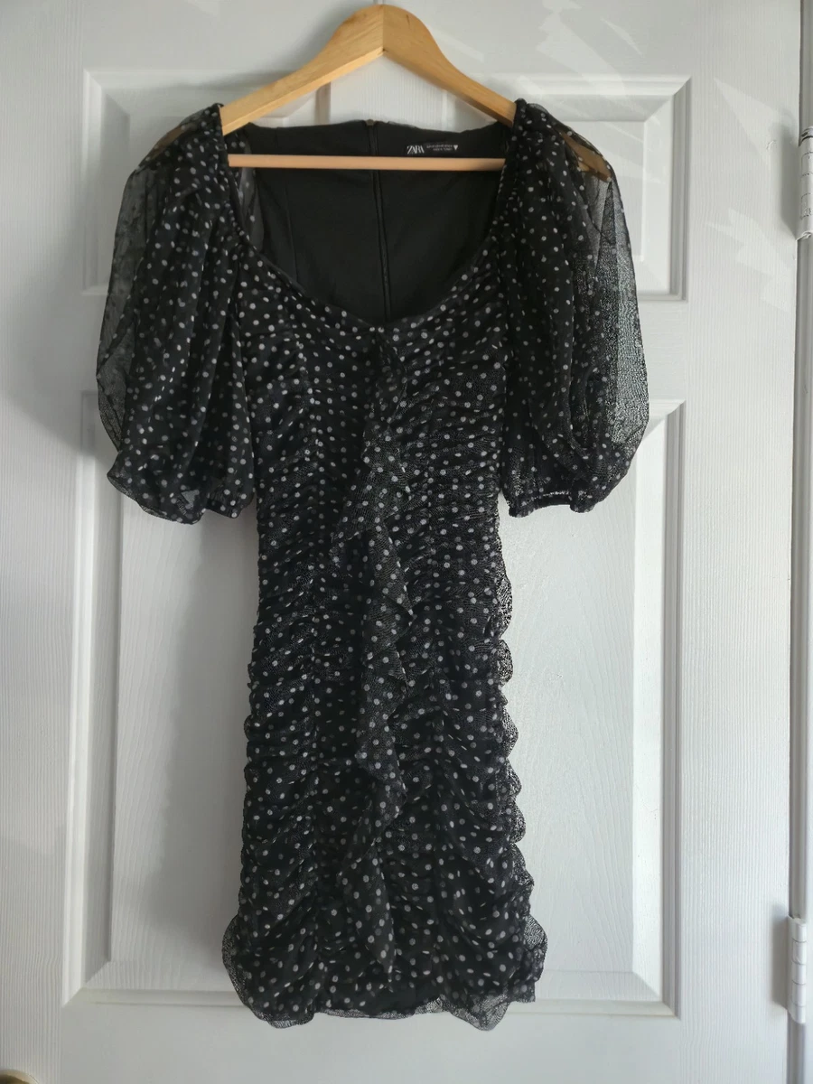 zara black dotted mesh dress Zara black polka dot mesh dress, Brand new zara