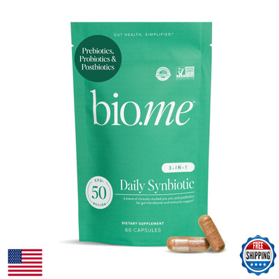 Synbiotic 3-in-1 Pre/Pro/Postbiotics for Digestive, Gut, Immune, Bloating Relief