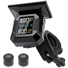 Wireless Solar TPMS Motorcycle Extractme Tire Pressure Monitoring Display System
