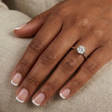 Solitaire Engagement Ring 14K Gold Trellis Round 1.55 CT Lab-Grown Diamond E VS1