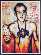 Shepard Fairey “Keith Haring” Green - Screen Print - Signed - Obey Giant