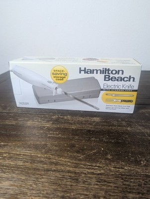 NEW Hamilton Beach 74250R Space Saving Electric Knife w/ Storage Case 
