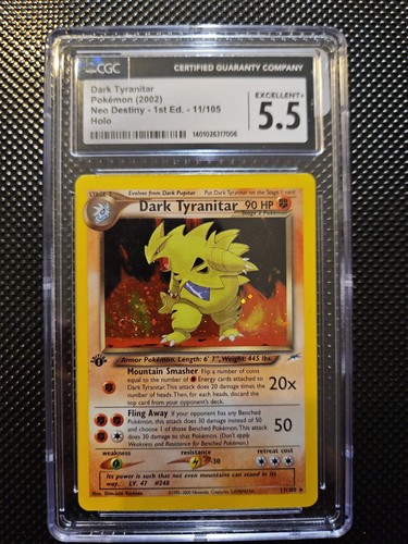Dark Tyranitar (1st Edition) graded CGC 5.5 for sale on eBay