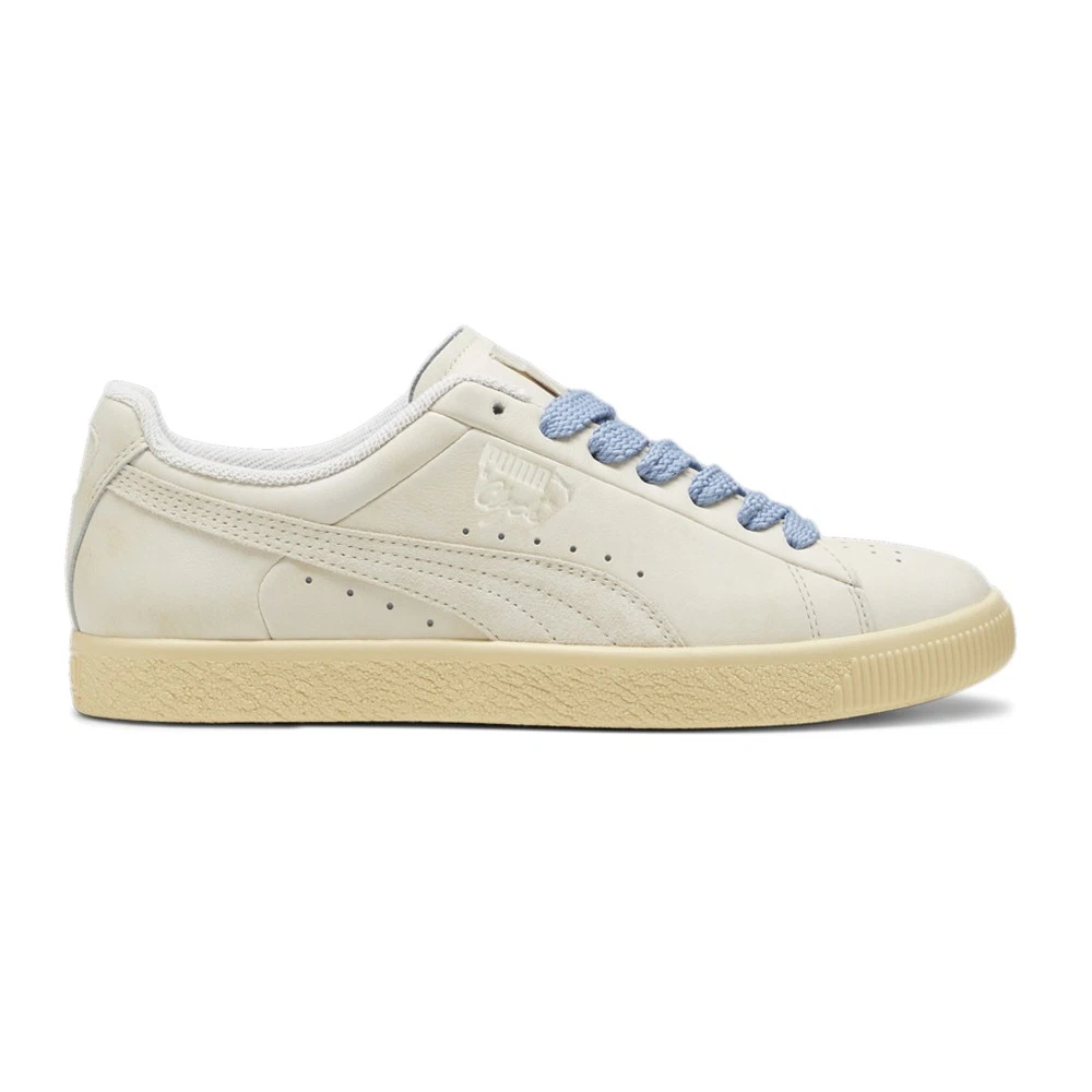 PUMA Clyde Basketball Nostalgia Lace Up Mens Off White Sneakers Casual Shoes 39