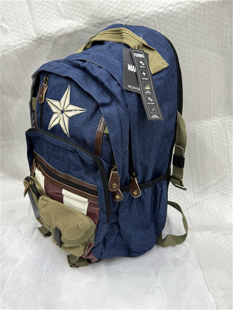 Marvel Captain America Backpack Avengers Zipper Rucksack Schoolbag