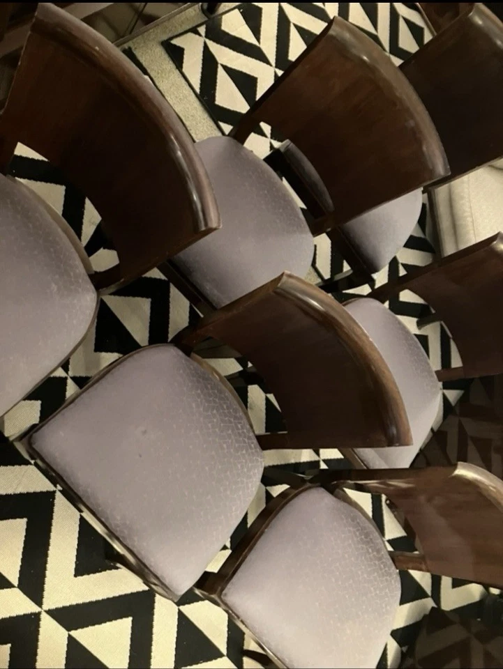 SET OF 6 FRENCH ART DECO DINING CHAIRS, 1930s Leleu Deskey Ralph Lauren Style! - Image 3 of 4