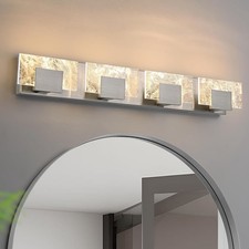 4-Light LED Bathroom Vanity Light, 32 Inch Brushed Acrylic Modern Lighting