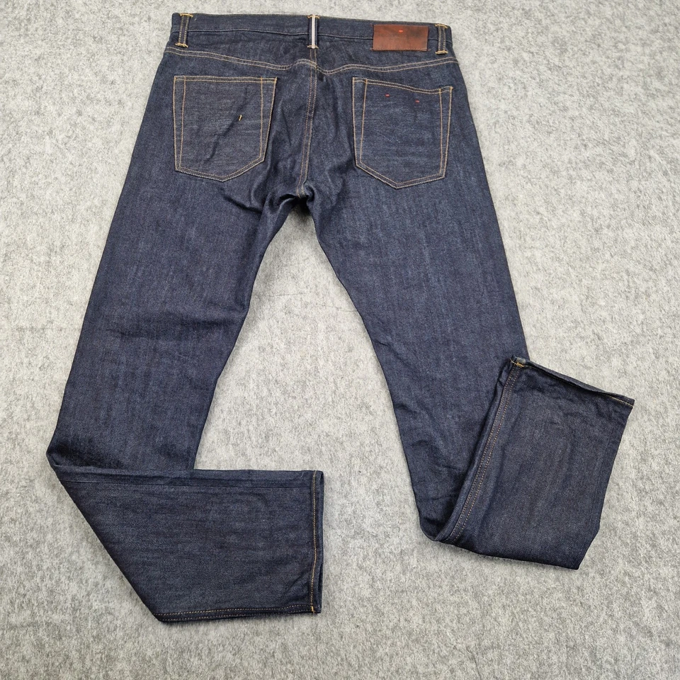 Lee Cooper Jeans Mens W35 L34 Blue Norris Selvedge Indigo Denim Slim Fit Italy - Image 3 of 4