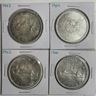 1963 1964 1965 1966 Lot Of 4 Canada Silver Dollars