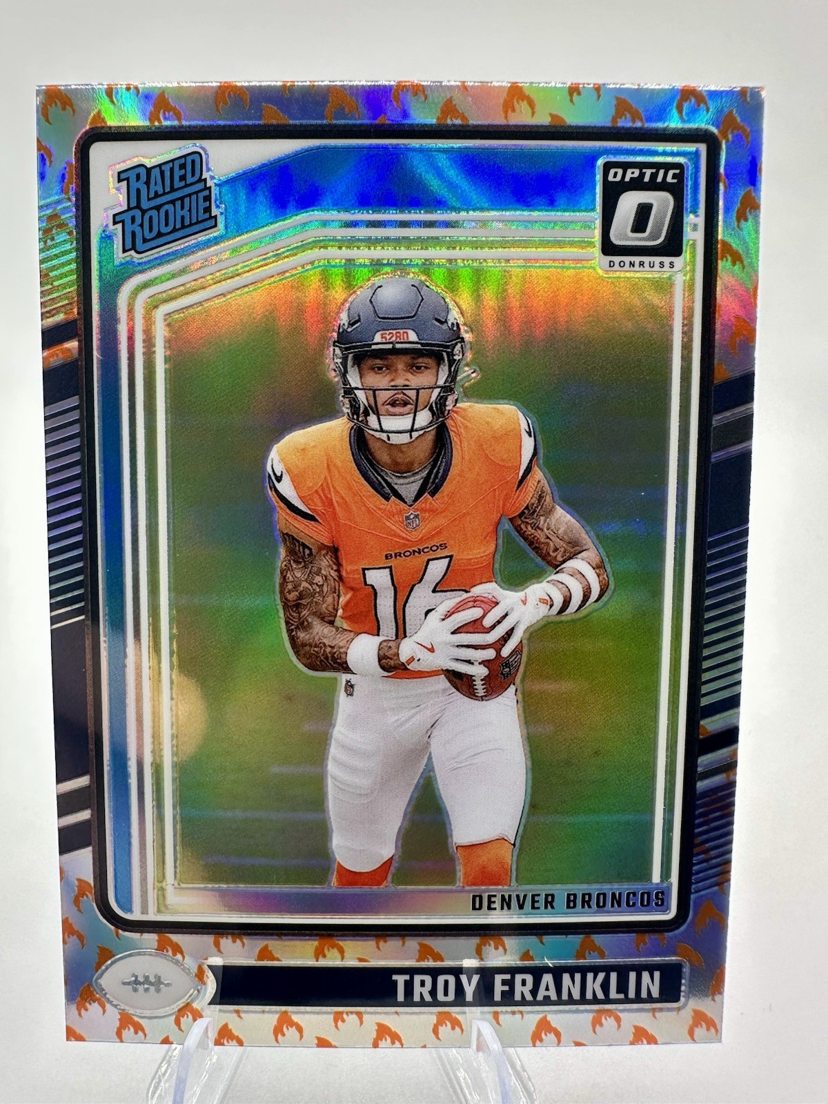 2024 Panini Donruss Optic - Rated Rookie Troy Franklin #294 Fire Prizm (RC) NFL
