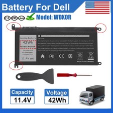 WDX0R Battery for Dell Inspiron 5570 P75F001,7560 7572 Latitude 3480 WDXOR 42Wh