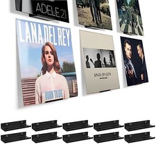Vinyl Wall Mount 10 Pack, Black Metal Vinyl Holder Wall Display Shelf Record