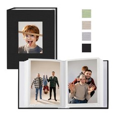 Sprsthai 4x6 Small Photo Album Photos Book, Linen Cover 4X6, Black