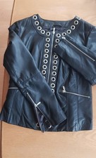 Ashley Brooke, Lederjacke Heine Gr. 38, schwarz, Zierösen