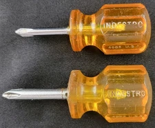 Vintage Indestro Phillips Head Stubby Screwdriver #4688 & #4689 Lot of 2