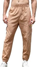 Men  s Casual Cargo Pant Workout Athletic Jogger Hiking  Camping Khaki S