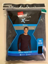 Hanes Men's X-Temp Waffle Long Sleeve Crew Thermal Top - Black