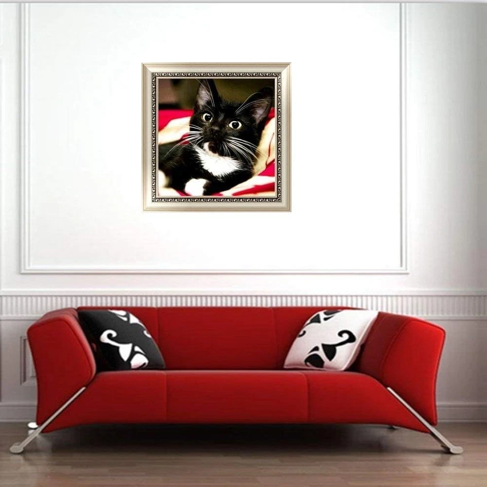 Hágalo usted mismo Kits de Arte de Diamantes 5D, Arte de Diamantes Gatos Negros Kits de Arte de Diamantes Completos para Adultos... Foto 4 de 4