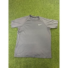 Nike Swim Dri-FIT Rash Guard Shirt Mens Medium Gray UPF 40 Short Sleeve Tee
