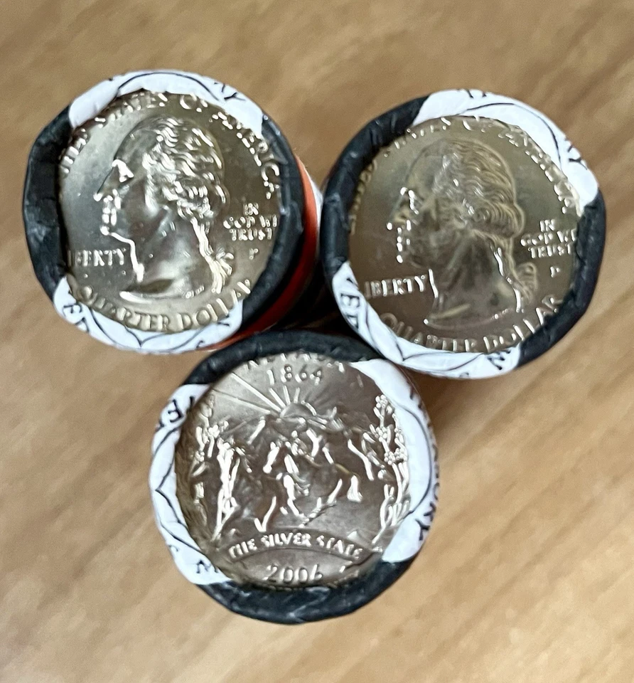 2006 P D Nevada US Mint 50 State Quarter Rolls 120 Uncirculated Coins Sealed! - Image 4 of 4