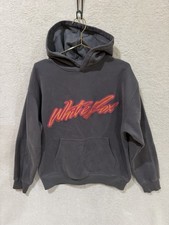 White Fox "Catch You Out" Oversized Hoodie Gray with Pink Orange Logo Size M/L