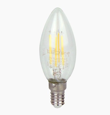 5x E14 LED Leuchtmittel 6W 4000K 720lm 230V, neutralweiß, C35, LED line LITE