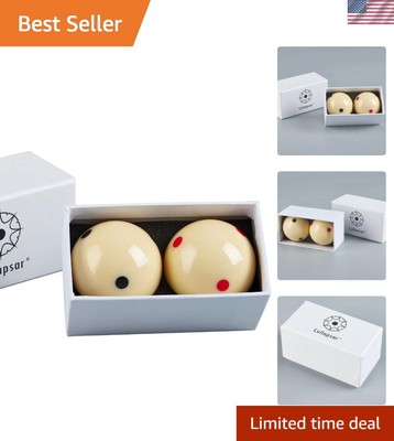 Poly-Resin Pool Cue Balls with 6 Dots - Set of 2 for Skill Development