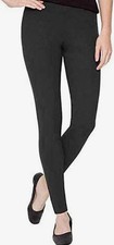 Matty M Womens Slub Ponte Pull On Legging Pant, Dark Charcoal, Size: 2XL