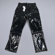 TOPSHOP Black Vinyl Trousers W26 L30 & W28 L30 BNWT High Shine Wet Look PU Pants