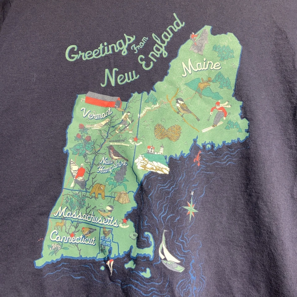 Camiseta EASTERN MOUNTAIN SPORTS Azul Marino Algodón Orgánico Talla XL Nueva Inglaterra Foto 2 de 4