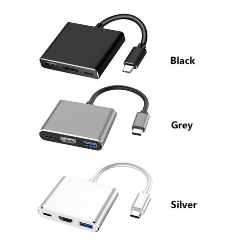 Multi-port Adapter USB-C PD Charging 3 in 1 Hub USB 3.0 4K HDMI For Laptop PC - Picture 5 of 10