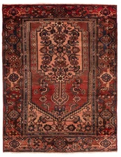 Traditional Vintage Hand-Knotted Area Rug 4'1" x 5'2" Oriental Wool Carpet