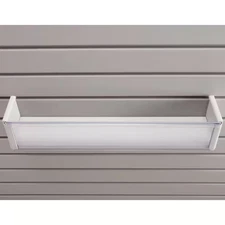 Plastic 4 In. X 20 In. Slat Wall Basket in White
