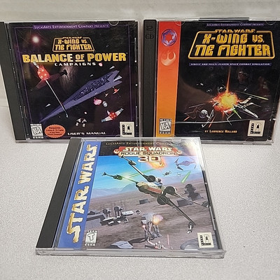 Star Wars PC Game Lot Of 3 Rogue Squadron 3D X-Wing Vs Tie Fighter