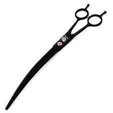Purple Dragon 9.0 inch Twin Tails Downward Curved Blade Pet Grooming Scissors...