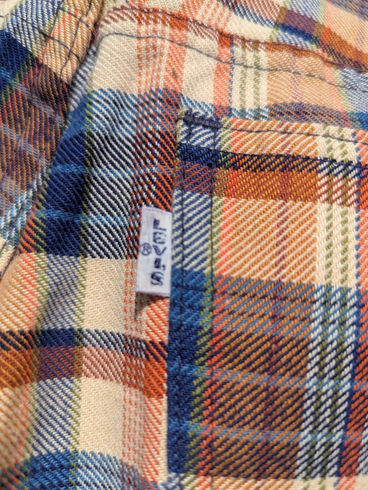 Fondos de campana acampanados a cuadros Levis vintage años 70 Big Capital E 27" cintura años 70 Foto 2 de 4