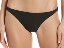 Onia L130317 Black Ribbed Hipster Bikini Bottoms, Women's Size S