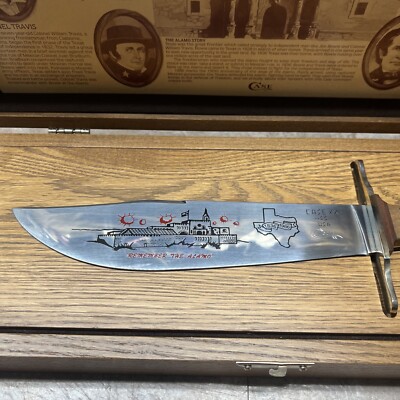 Case XX 1986 Alamo Bowie Knife Oak Wood Display Box | eBay